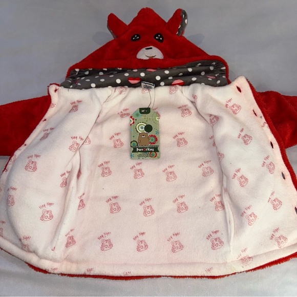 Parrot King Sweater Jacket Plush Kids Red Animal Hoodie Toddler Sz Age 2-3 - Picture 11 of 13